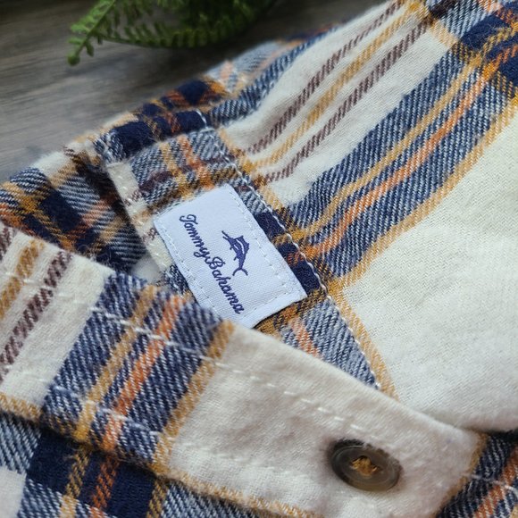 Kids Tommy Bahama Plaid Flannel Button-Up Shirt - Picture 5 of 10